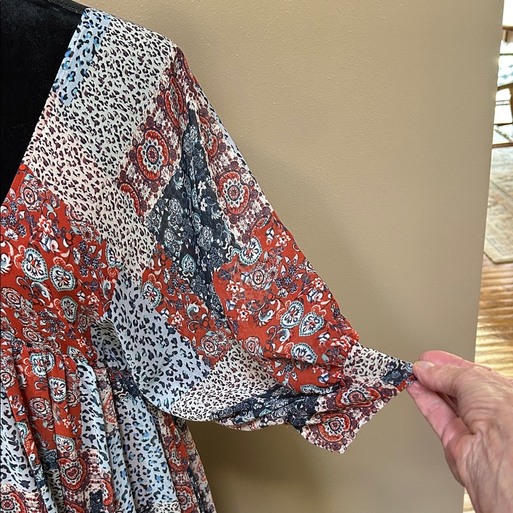 Patchwork V-Neck Dress - Picture 6 of 8